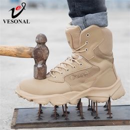 Hombres de seguridad de invierno para botas de trabajo con puntera de acero de metal zapatos de seguridad indestructible táctico militar calzado de seguridad Y200915