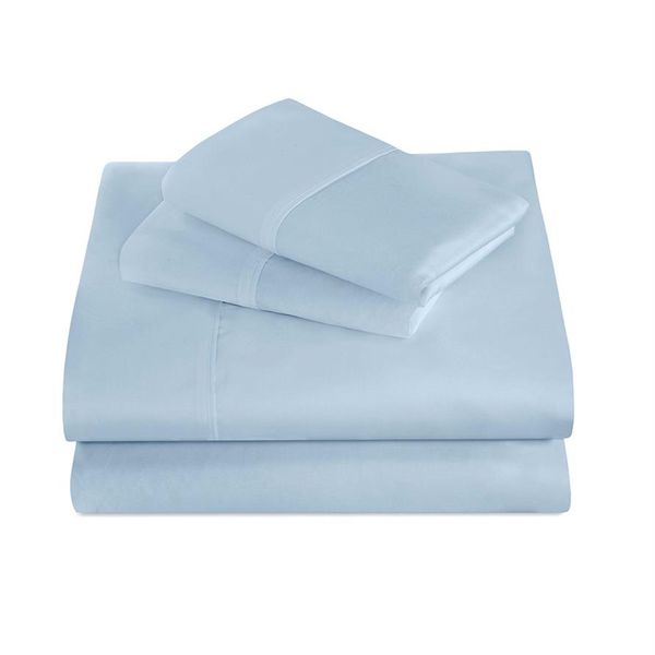 Hiver ponçage coton mélange 3 pièces ensembles de literie bleu clair brossé drap de lit drap housse poche profonde Twin Twin XL linge de lit259z