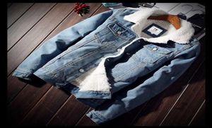 Winter Sheepskin Jeans Jacket Fashion Trendy Koreaanse losse lamsbont voeringjas voor mannen van hoge kwaliteit dikke heren kledingjacks58092244