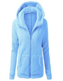 Invierno Sherpa Fleece Suéter de gran tamaño 5XL Suéteres con capucha Cálido Cremallera Cardigan Mujeres Abrigo de invierno Tops Pull Femme Hiver Y2001067362826