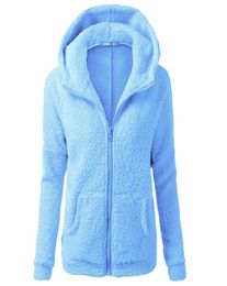 Invierno Sherpa Fleece Suéter de gran tamaño 5XL Suéteres con capucha Cálido Cremallera Cardigan Mujeres Abrigo de invierno Tops Pull Femme Hiver Y2001064743405