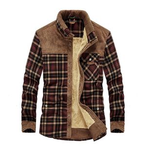 Winter Shirt voor Mannen Dikke Katoen Warm Fleece Shirts Plaid Lange Mouw Heren Shirt Buffalo Plaid Flanel Jacket Plus Size M-4XL 220222