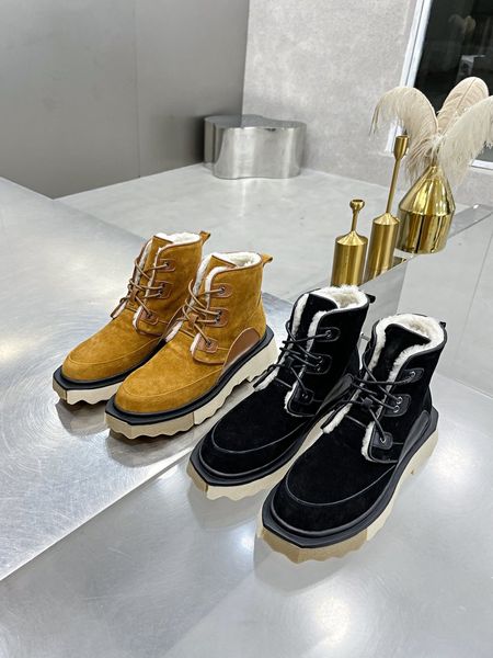 Zapatos de invierno versátiles planos térmicos para mujer, botas cortas de terciopelo y grueso, botines clásicos para mujer