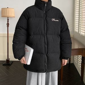 Winter kort katoenen jack voor heren buitenlandse handel jas, katoenen donsjack, opstaande kraag, warm broodjack in Hong Kong-stijl, katoenen herenkleding