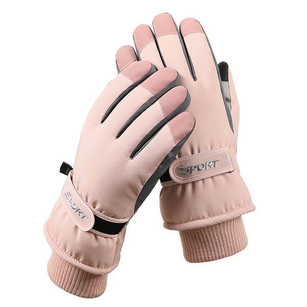 Guantes de esquí de invierno Nuevo producto para hombres y mujeres Ciclismo al aire libre con pantalla táctil para mayor calidez, guantes gruesos y lujosos, impermeables y antideslizantes