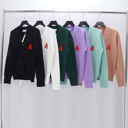 Cardigan trui voor herenontwerperstruien met hart- en letter -borduurwerkbreiding hoodies unisex ontwerp kleding lange mouw sweatshirts 5 kleuren