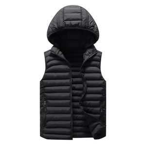 Veste d'hiver sans manches pour Homme, manteau chaud et épais à capuche, en coton rembourré, Gilet de travail, Gilet 6xl