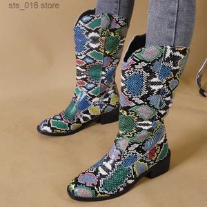 Winter Snake Shoes Dames Dikke 2024 All-match hielafdruk PU Oversized knie-lengte Warm Knight Boots T230824 158