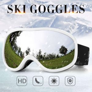 Lunettes de neige d'hiver Lunettes de ski Lunettes de snowboard de sport Anti-buée UV400 Lunettes de ski Lunettes de snowboard résistantes aux chocs Lunettes de ski pour adultes 043