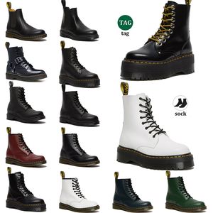 Chaussures de neige d'hiver Designer Femmes Doc Martens Bottes Plate-forme Jadon Hi Cuir lisse Noir Oxford Bas Bottines Dhgates Mode Drmartins Boot