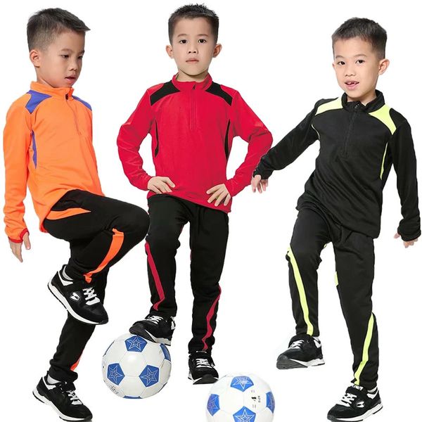 Pantalones de camiseta de fútbol de invierno Conjunto para correr Ropa deportiva Niños jóvenes Uniformes de entrenamiento de fútbol Chándales de fútbol para niños Trajes deportivos 240315