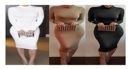 Winter Zacht Katoen Stretch Zwarte Feestjurken Plus Size Skinny Sexy Club Wear Prachtige Warme Maxi Bandage Bodycon Jurk4435216