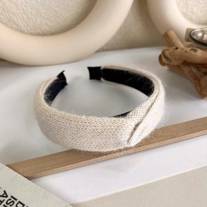 Winter effen kleur wollen garen geknoopt hoofdband mode haaraccessoires vrouwen trend uit gaan wassen gezicht haarband schattige haarhoepel