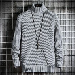 Pull à col roulé pour homme, vêtement d'hiver solide, manteaux à col roulé, col haut tricoté, vêtements coréens Mxl