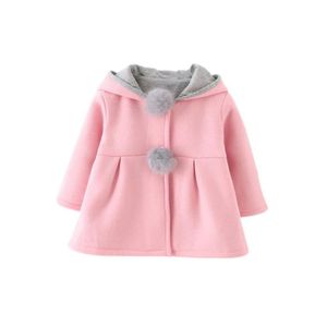 Invierno Spring Baby Girl Batina de manga larga Capacidad de conejo con capucha con capucha Outerwear8269446