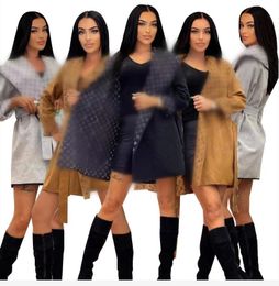 Manteau trech en laine de luxe pour femmes, printemps-hiver, mode col à revers, double couche, dressing double face, veste à lacets surdimensionnée 3XL manteaux d'extérieur
