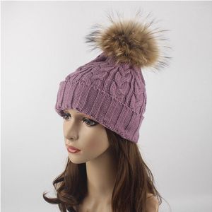 Winterstiksel gebreide hoed Koreaanse krimped draad draai haarbal verdikking wol vaste kleur vrouwen hoeden voor meisjes hc10 beanie/schedel petten e