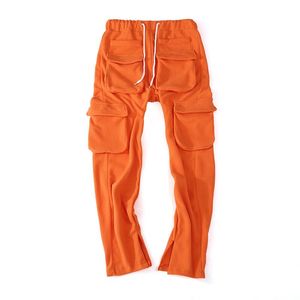Pantalon cargo pour homme Streetwear d'hiver Poches Sweat Pantalon décontracté Pantalon de survêtement pour homme Jogging