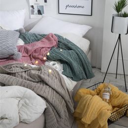 Winter Stripe Fleece Deken Zachte Warm Sherpa Nordic Style Home Decor Bedspread Pluche Gooi Dekens voor Bed Sofa