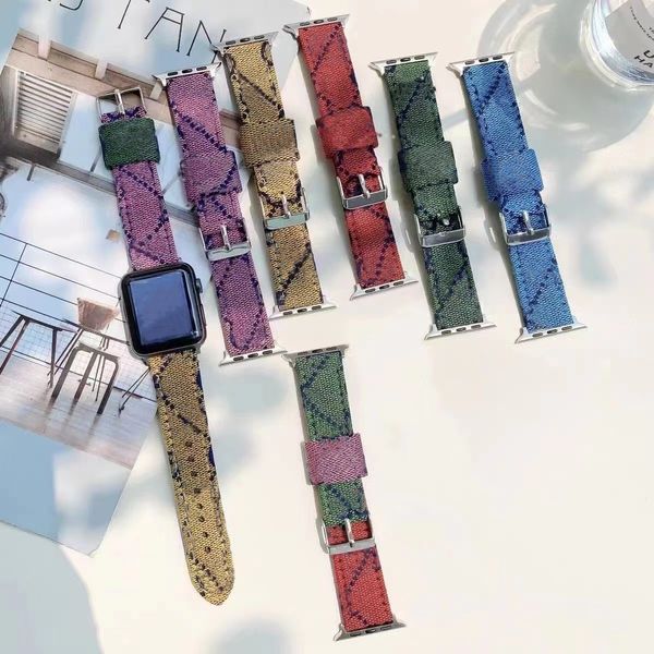 Correa de reloj de tela de estilo invernal Bandas delgadas para Apple Watchband Series 3 4 5 6 7 S6 S7 SE 41MM 45MM 38MM 40MM Diseñador Relojes inteligentes Correas Damas Colores conjuntos Regalo para niñas