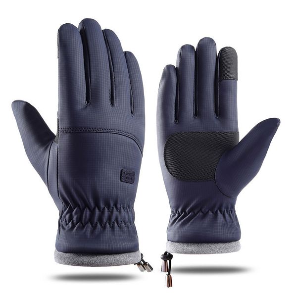 Guantes acolchados de pantalla táctil a prueba de frío para conducir en bicicleta de coche de invierno para hombre con puños elásticos