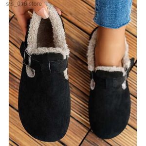 Decoración de la hebilla de agua de invierno Snow forrada de teddy Mantenga calientes de comodidad al aire libre para mujeres Fluffy casual damas botas zapatos T230829