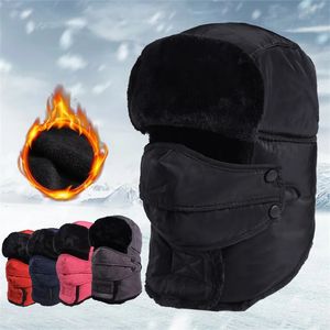 Hiver thermique cagoule chapeau trappeur Trooper oreillette chaud russe imperméable masque de Ski chapeau hommes femmes Ushanka Bomber chapeau 231228