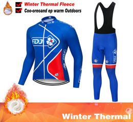 Hiver thermique bleu 2020 fdj maillot de cyclisme ensemble long vtt Cycle vêtements vêtements de sport VTT vêtements ropa ciclismo7621252