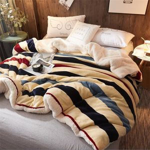 Couverture de couette en polaire épaisse d'hiver super douce et chaude couverture de couverture décoration de la maison canapé-lit couvertures de couette couvre-lit couvre-lit LJ201015