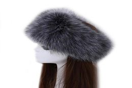 Hiver épais fox cercle cercle de chapeau russe y bandeau femelle bande de fourrure en fourrure pointe bandette large coiffe de ski accessoires 2103298860959