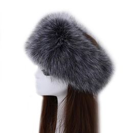 Winter Dikke Vos Haar Cirkel Russische Hoed Pluizige Hoofdband Vrouwelijke Bont Hoofdband Harige Hoofdband Brede Hoofdtooi Ski Hoed Accessoires 210261F