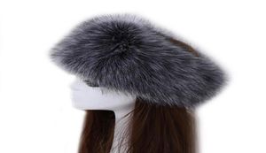 Winter Dikke Fox Hair Circle Russische hoed Y Hoofdband Vrouwelijke bontband Hoofdband Hoofdband Wide Hoofdress Ski Hat Accessoires 2103293945345