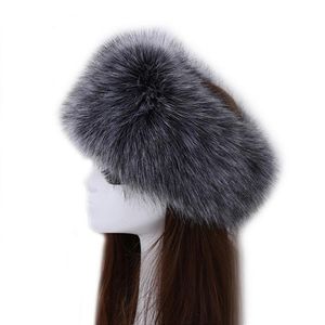 Winter Dikke Vos Haar Cirkel Russische Hoed Pluizige Hoofdband Vrouwelijke Bont Hoofdband Harige Hoofdband Brede Hoofdtooi Ski Hoed Accessoires 210219P