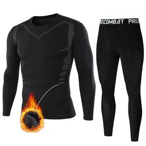 Hiver épais longs Johns hommes sous-vêtement thermique ensemble garder des hauts chauds Legging polaire Thermo Sport vêtements 231220