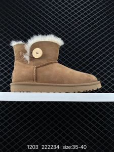 Botas de nieve de suela gruesa de invierno botas de fondo plano medio bajo zapatos de moda para mujer