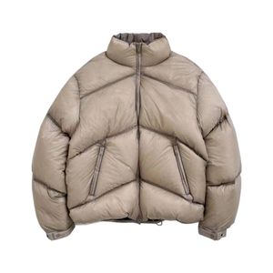 Chaqueta de algodón ligera con cremallera y cuello grueso para invierno, plumón de pato blanco, talla grande, XL, hombre