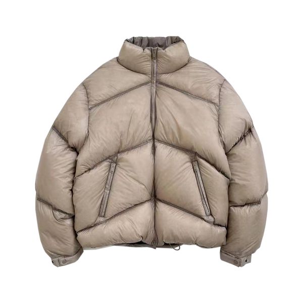 Veste d'hiver en coton léger avec col montant épais et fermeture éclair, manteau en duvet de canard blanc, Ovesize représenté XL pour homme