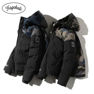 hiver épais chaud à capuche coton veste à capuche nouvelle demi-longueur camouflage ins tendance coton veste hommes casual doudoune LJ201009