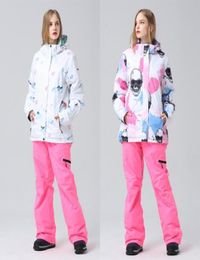 Suisse de ski chaude épaisse épaisse Femmes Pantalon de veste de haute qualité Snowproofing Windproof Ski snowboarding Femed Sets Suite5618061