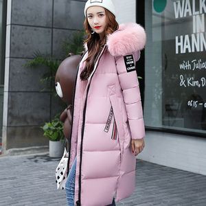 Hiver épaissir coton femmes Parkas veste 2022 nouvelle mode grande taille tout match chaud à capuche col de fourrure longs femmes coton manteaux