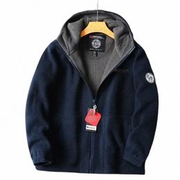 Winter Verdikte Rits Herenjas Met Capuchon Fleece Casual Jas Outdoor Koudbestendig Warme Jas Koreaanse Fi Straat Polar jas Y2G3 #