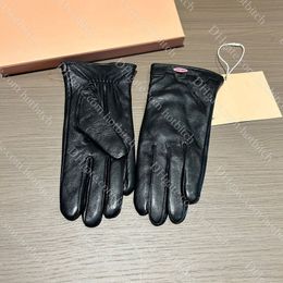 Guantes de ciclismo con pantalla táctil de invierno, guantes de cuero de diseñador para mujer, guantes calentadores de invierno de alta calidad, regalo de Navidad de lujo