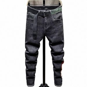 winterbroek voor mannen mager Y2k Designer geborstelde jeans mannen slank zwart pluche en dikker luxe kleding jaren 90 streetwear broek F0ms #