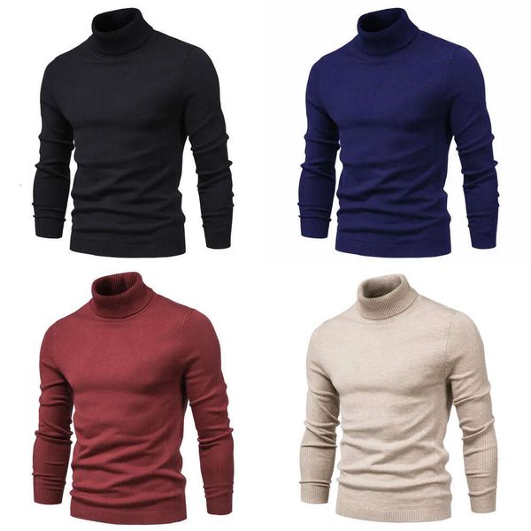 Sweaters gruesos de cuello de invierno para hombres tortuga casual de tortuga sólida calidad de color sólido tibio tibio de suéter de delgada