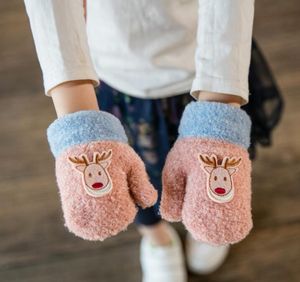 Hiver chaud bébé bande dessinée renne gants chauds laine tricoté mitaines épaisses pour garçons filles unisexe sport de plein air gants tricotés en gros