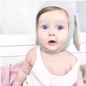 Winter Warm Baby Konijnen Oren Gebreide Hoed Zuigeling Bunny Caps voor Kinderen 0-2T Meisje Jongen Beanie Petten Photography Props