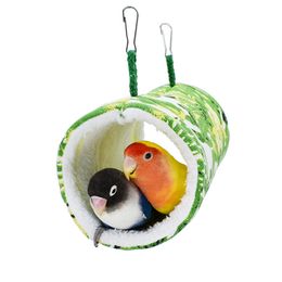 Hiver chaud oiseau suspendu hamac nid en peluche de tente cave cave plaquer repos pour perroquet hamster oiseau tunnel en velours