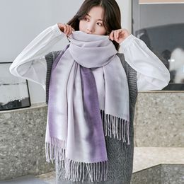 Winter Warm Cashmere Scarf for Women Plaid Print Pashmina Blanket Thick Shawl Wrap Neckerchief Fashion Bufanda Echarpe Poncho