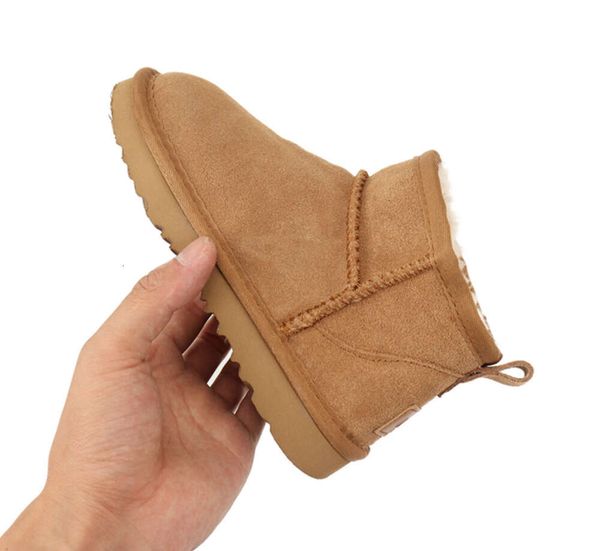 Botas de nieve de diseño cálido de invierno para niños Botines de piel de tobillo Ultra Mini Tazz Tasman Zapatillas Mostaza Semilla Castaño Cuero real Niños Bota australiana Zapatos de moda