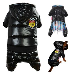 Ropa cálida de invierno para perros pequeños, abrigo impermeable para cachorros, chaqueta con capucha, monos para perros, ropa para Bulldog Francés Chihuahua 211007